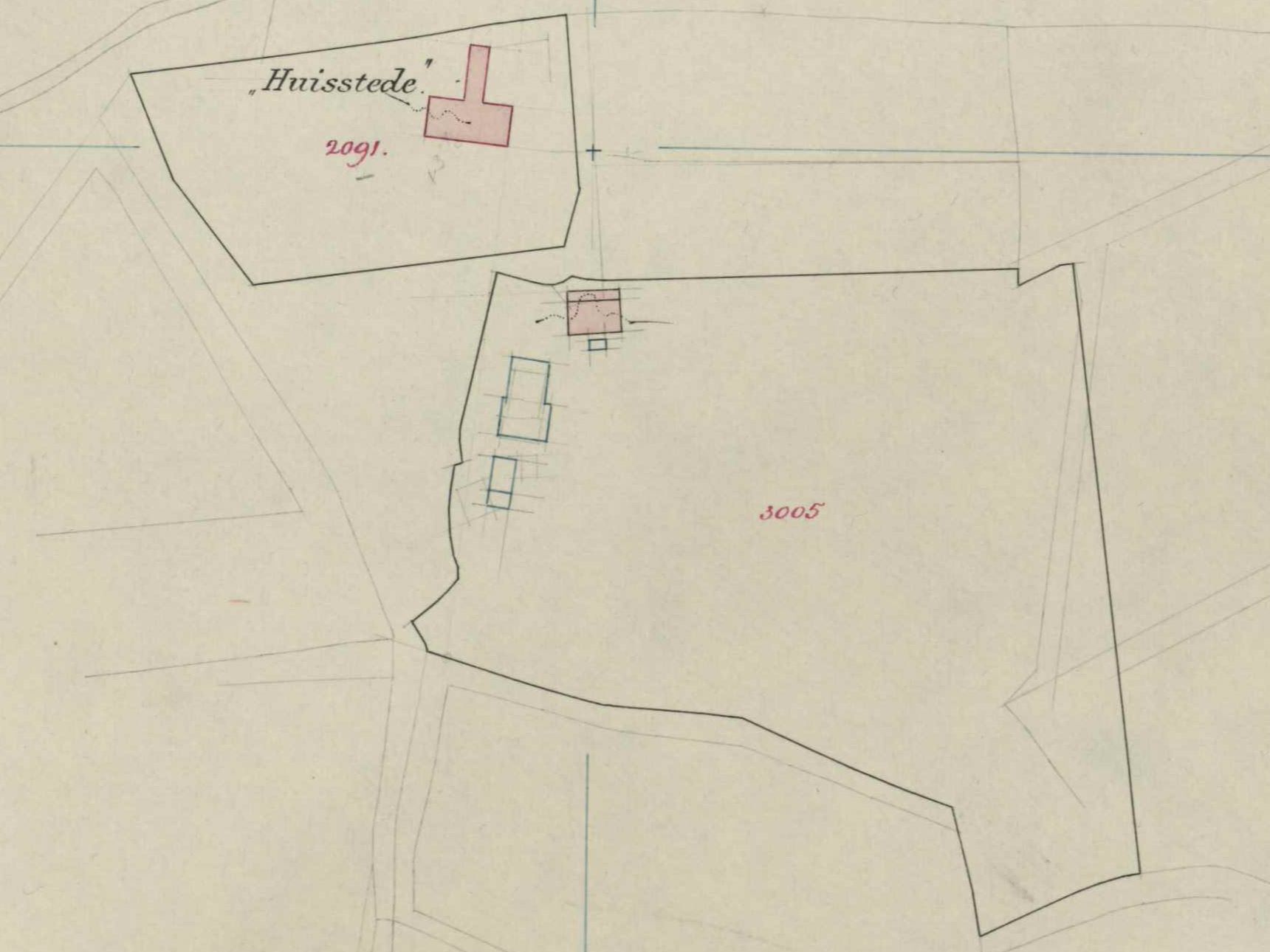 Huisstededijk 10, IJzerlo (Huisstede) - Fragment kadastrale kaart, 1928