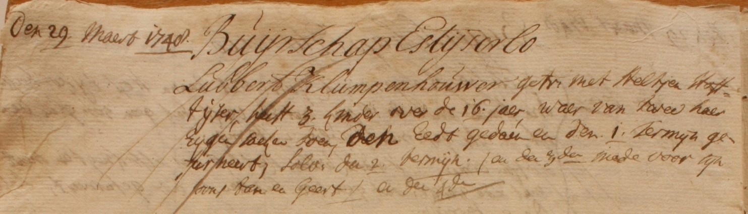 IJzerlo 36, Klumpenhouwer, Liberale Gifte 1748