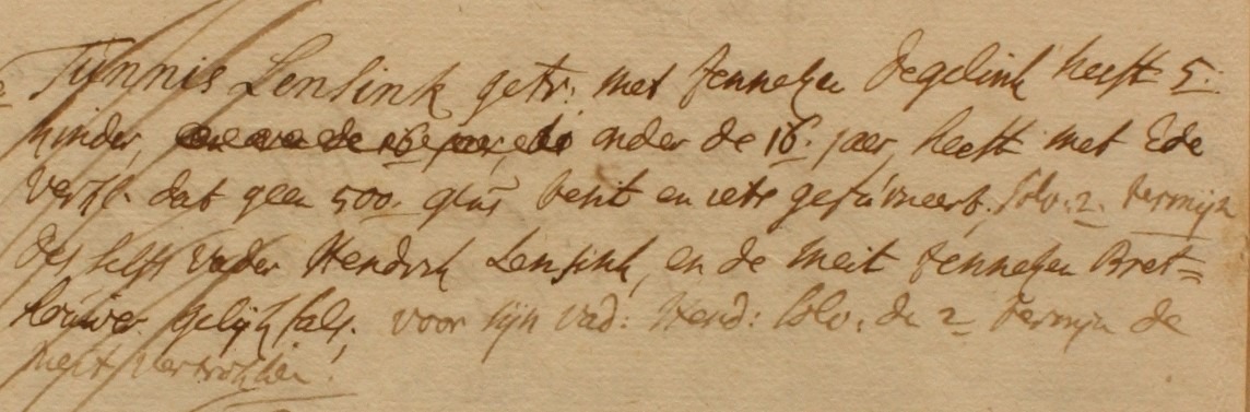 IJzerlo 48, Lensink, Liberale Gifte 1748