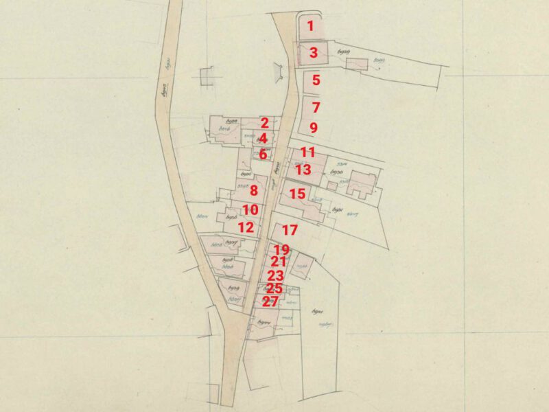 Kerkstraat, Aalten - Fragment kadastrale kaart, 1937