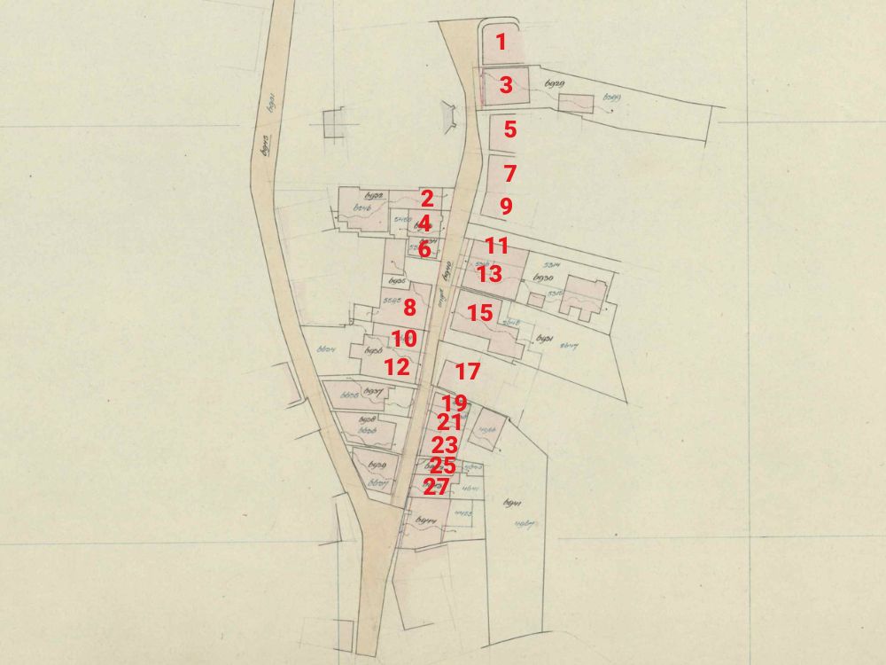 Kerkstraat, Aalten - Fragment kadastrale kaart, 1937