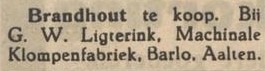 Klompenfabriek Ligterink, Barlo - Aaltensche Courant, 06-01-1939