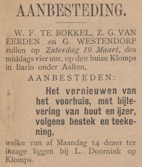 Klomps, Barlo - Aaltensche Courant, 12-03-1898