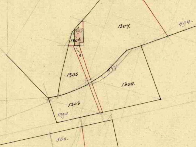 Kloosterdijk 8, ’t Klooster (De Horst) - Fragment kadastrale kaart, 1883