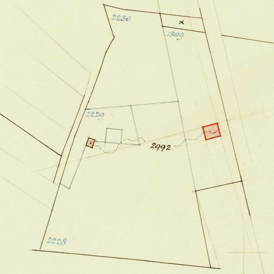 Lichtenvoordsestraatweg 89, Barlo (Veldzicht) - Fragment kadastrale kaart, 1908