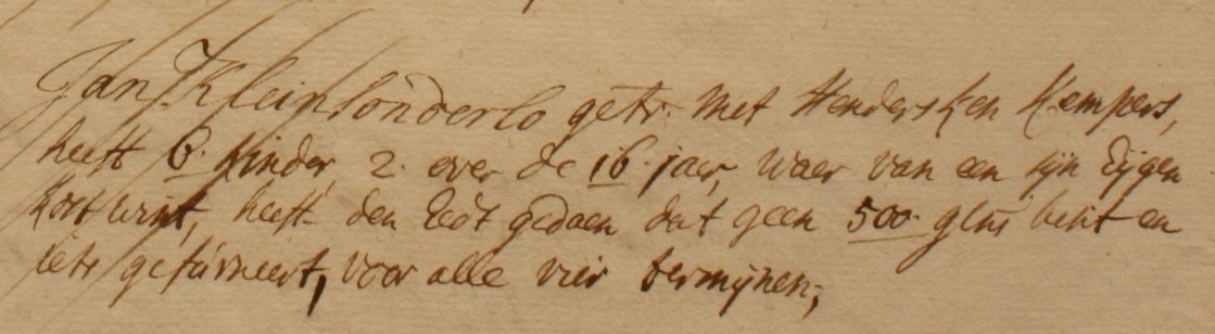 Klein Sonderlo, Lintelo, Liberale Gifte 1748