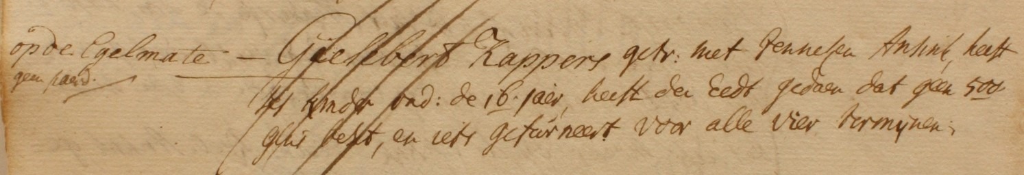 Eggelsmate, Lintelo - Liberale Gifte 1748