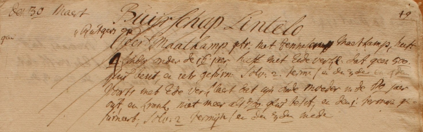 Maatkamp, Lintelo, Liberale Gifte 1748