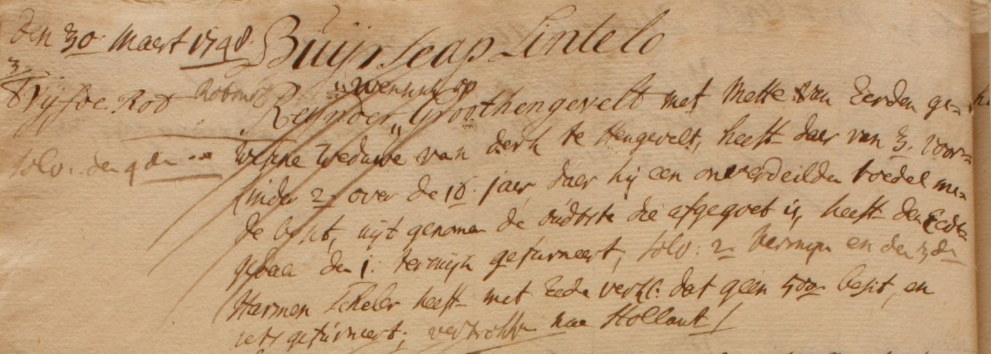 Lintelo 67, Groot Hengeveld, Liberale Gifte 1748