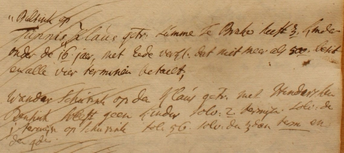 Lintelo 70, De Klaus, Liberale Gifte 1748