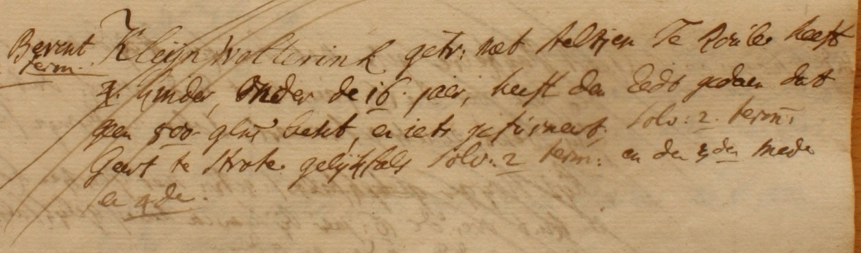 Klein Wolterink, Lintelo - Liberale Gifte 1748