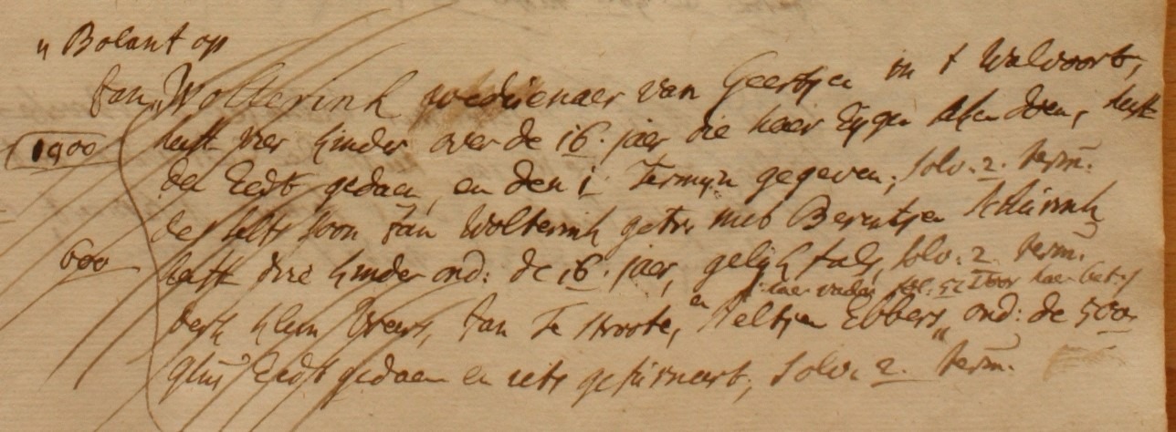 Wolterink, Lintelo, Liberale Gifte 1748