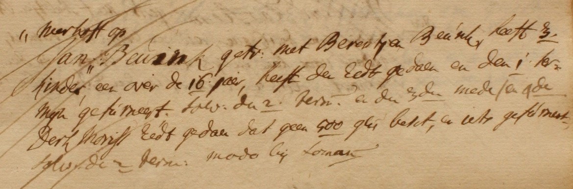 Lintelo 105, Beunk, Liberale Gifte 1748