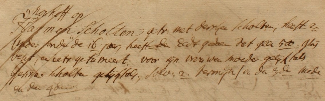 Scholten, Lintelo, Liberale Gifte 1748