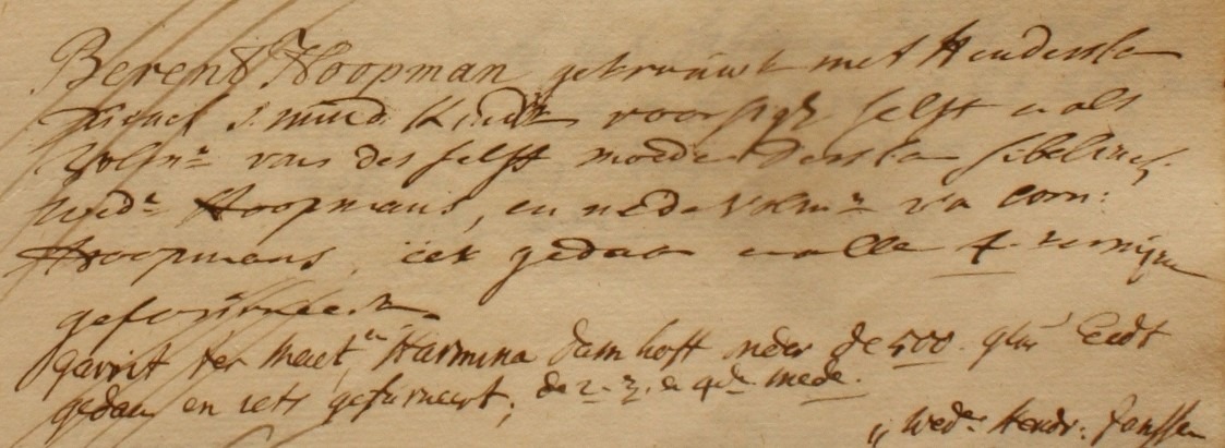 Lintelo 132, Hoopman, Liberale Gifte 1748