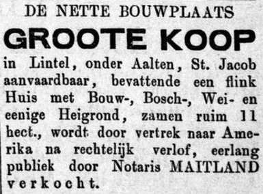 Grote Koop, Lintelo - Graafschapbode, 23-04-1881