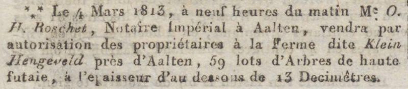 Lintelo-Klein-Hengeveld 1813 (Frans)