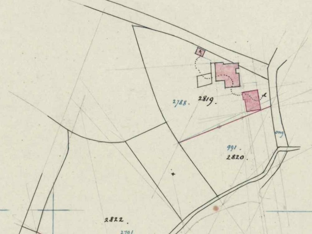 Markerinkdijk 34, Barlo (den Blauwen) - Fragment kadastrale kaart, 1899