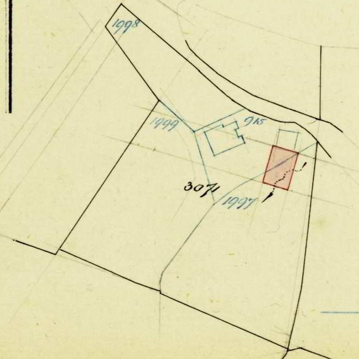 Neethweg 2, Barlo (Schutte) - Fragment kadastrale kaart, 1920
