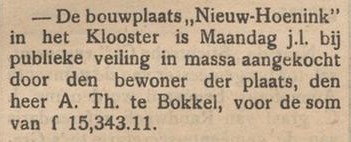 Nieuw Hoenink, Klooster - Aaltensche Courant, 27-07-1912