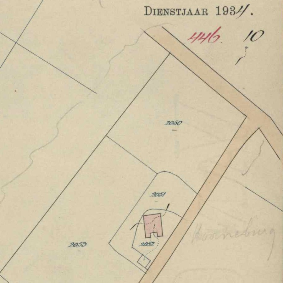 Nieuw Hoornenborg, Haart - Fragment kadastrale kaart, 1934