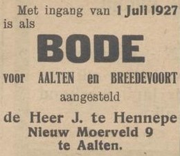 Nieuw Moerveld, Lintelo - Aaltensche Courant, 08-07-1927