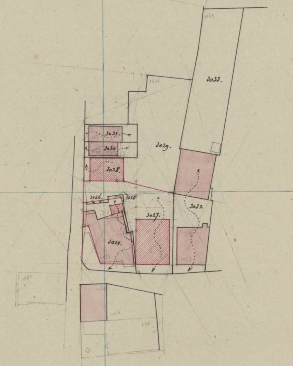 Omgeving Markt-Landstraat, Aalten - Fragment kadastrale kaart, 1871 ATN02-I-190
