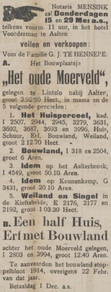 Oude Moerveld, Lintelo - Aaltensche Courant, 03-05-1913