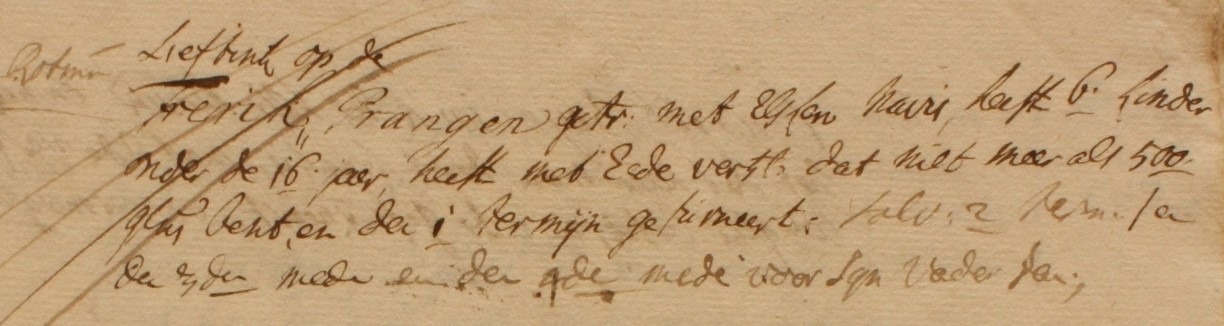 Prange, Lintelo - Liberale Gifte 1748