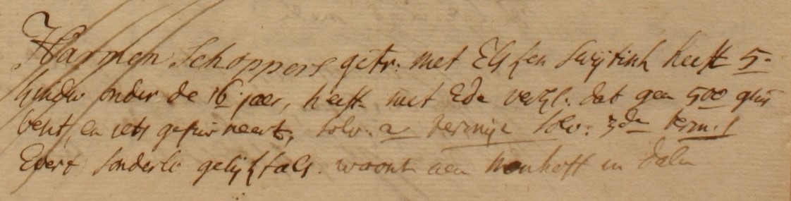 Schoppers, Lintelo - Liberale Gifte 1748