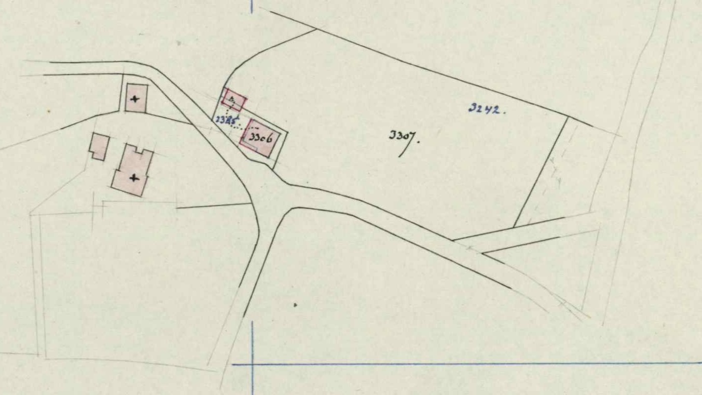 Schreur, Lintelo (perceel H-3306) - Fragment kadastrale kaart, 1902
