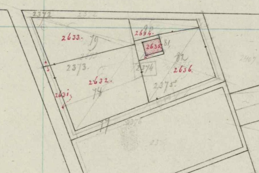 Schülenkampweg 19, Dale - Fragment kadastrale kaart, 1866
