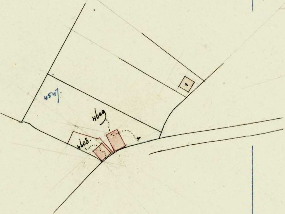 Slicher van Bathstraat 2, Aalten ('t Voermanshuus) - Fragment kadastrale kaart, 1895