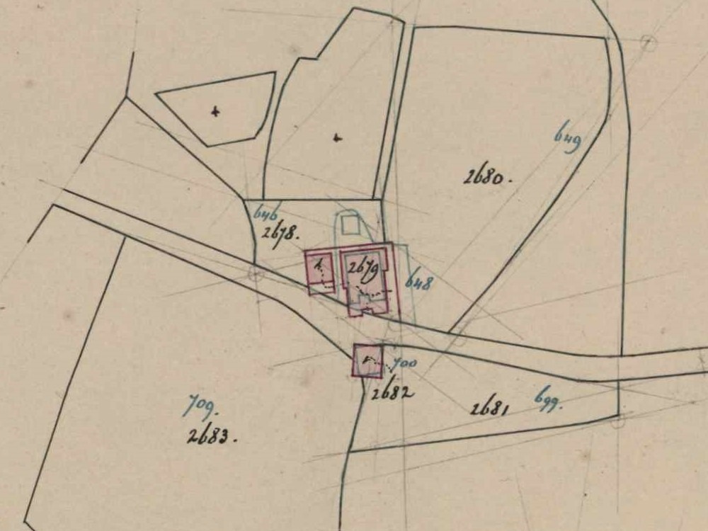 Tuunterweg 3, Lintelo (De Snieder) - Fragment kadastrale kaart, 1882