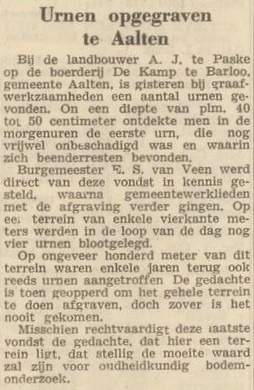 Urnen bij de Kamp in Barlo