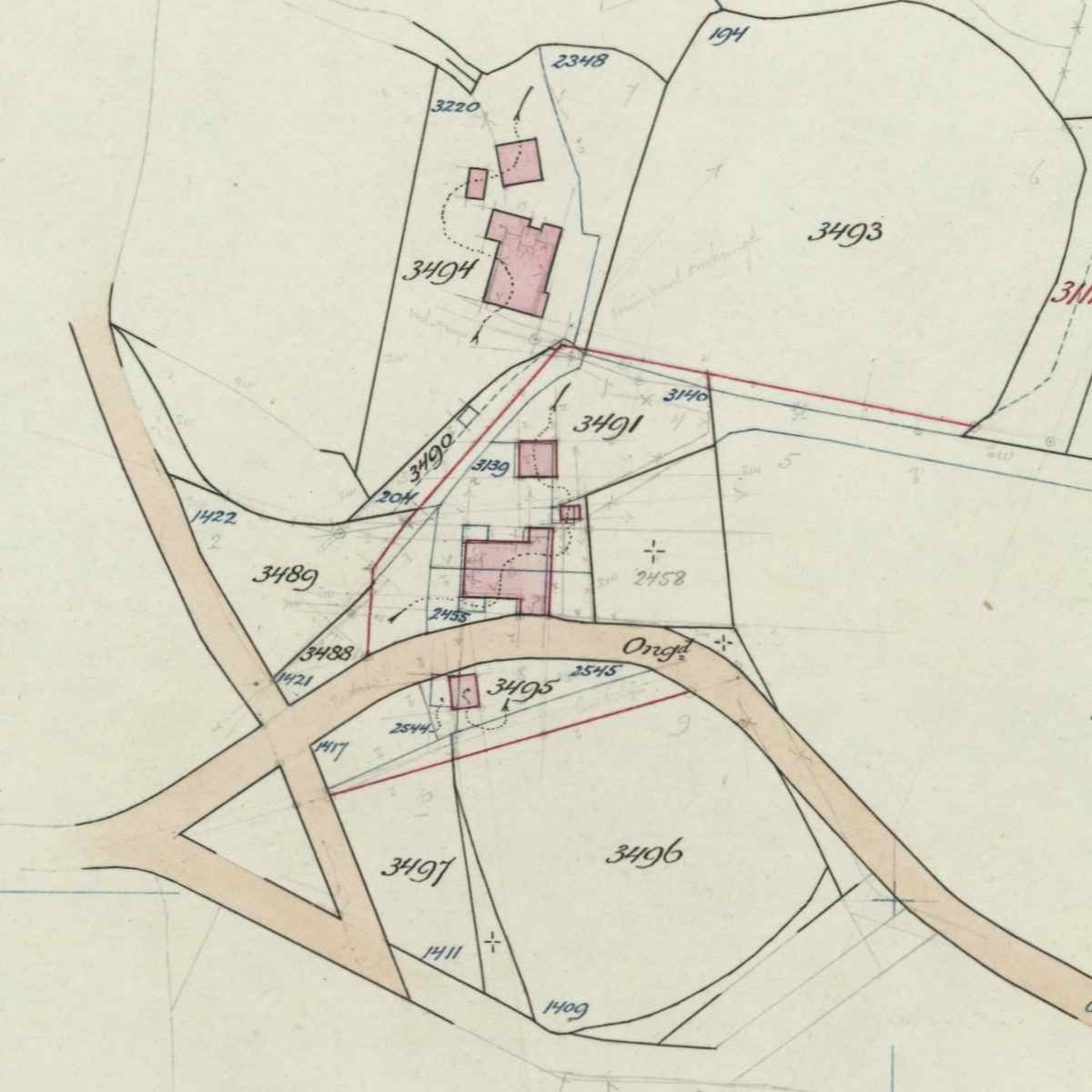 Varsseveldsestraatweg 120, Lintelo (Groot Goosen) - Fragment kadastrale kaart, 1917