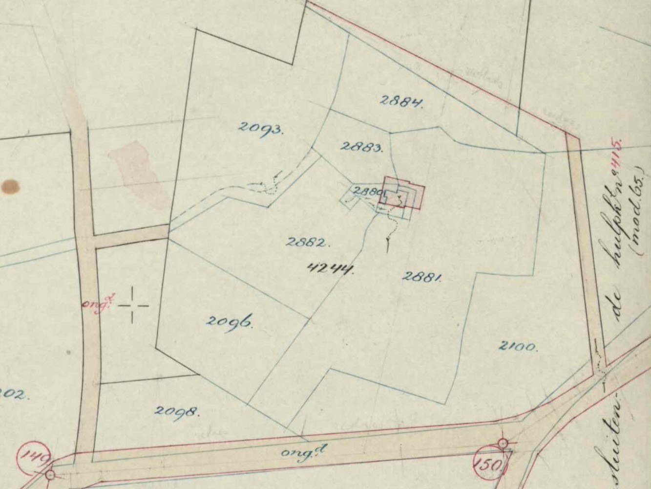 Veenweg 4, Lintelo (Bultink) - Fragment kadastrale kaart, 1936