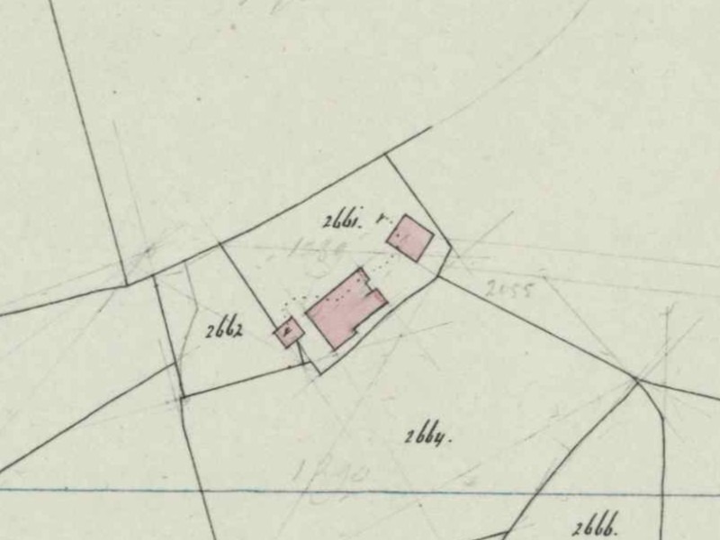Veenweg 6, Lintelo (Vosheurne) - Fragment kadastrale kaart, 1870