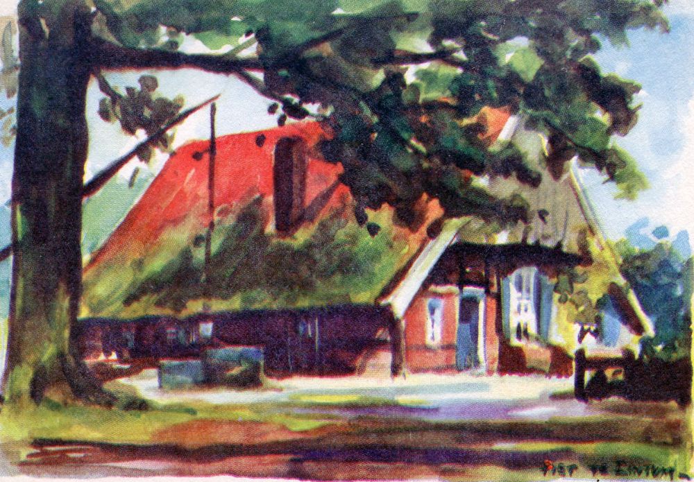 Boerderij Eskes, geschilderd door Piet te Lintum