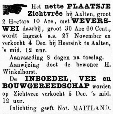 Winkelhorst, Zichtvree - Graafschapbode, 24-11-1888
