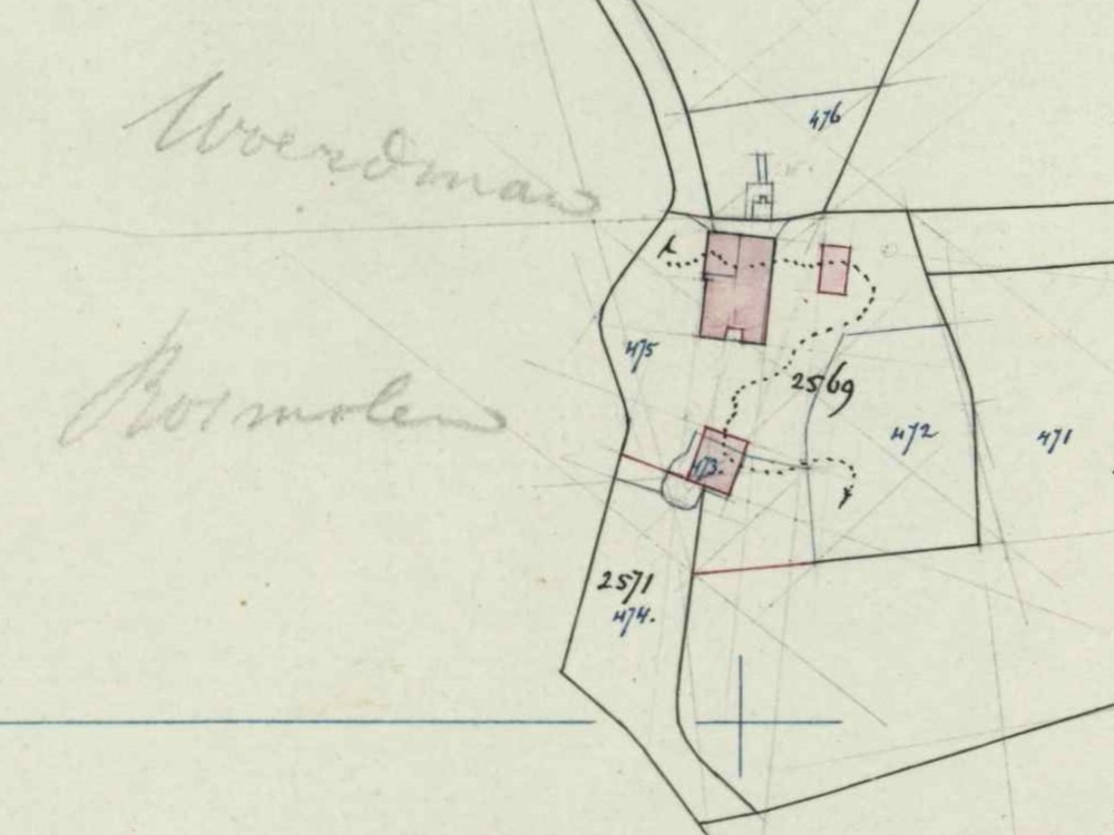 Woerdman, IJzerlo - Fragment kadastrale kaart, 1897