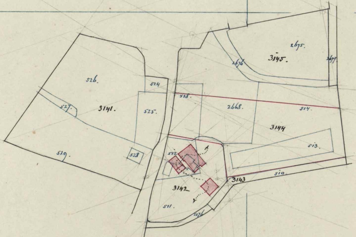 Wolterinkweg 5, Lintelo (Klein Bulsink) - Fragment kadastrale kaart, 1892