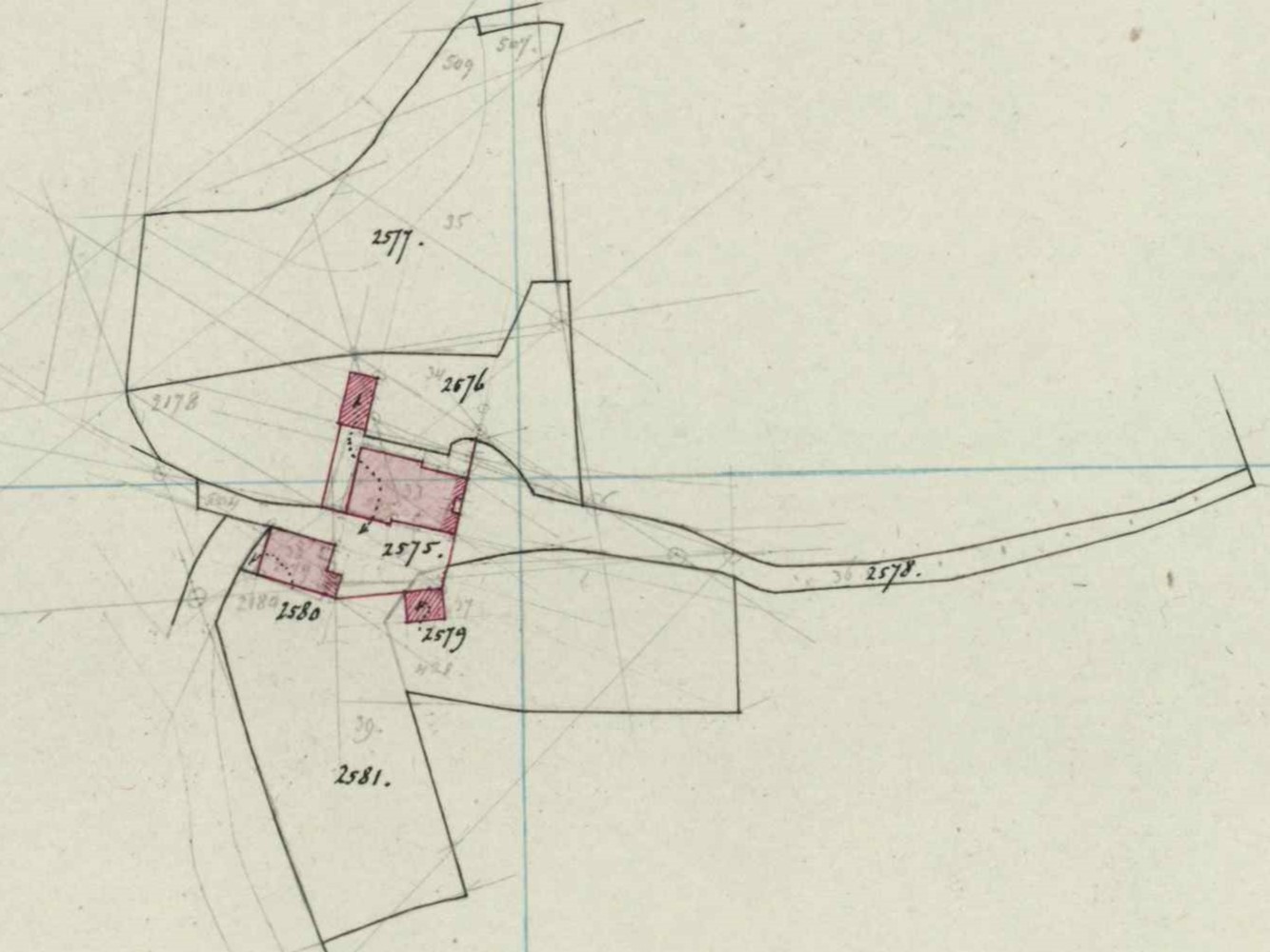 Wolterinkweg 7, Lintelo (Wolterink) - Fragment kadastrale kaart, 1879