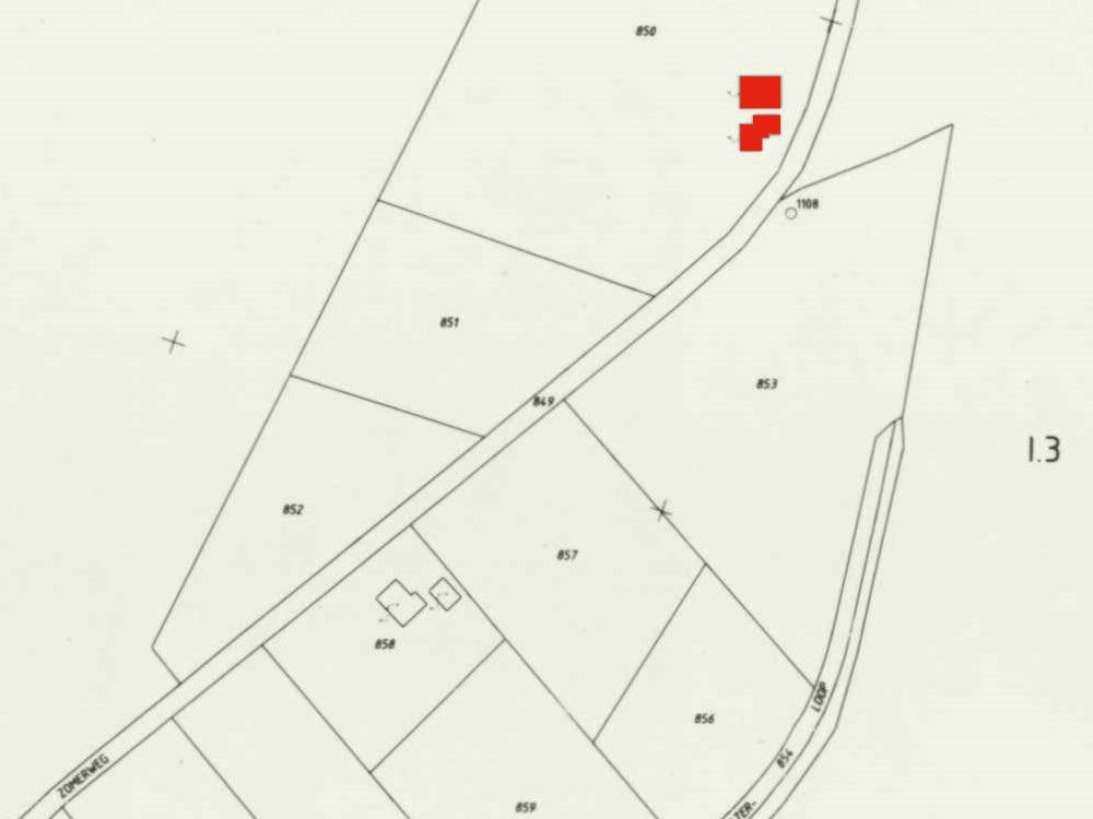 Zomerweg 4, Lintelo - Fragment kadastrale kaart, 1985