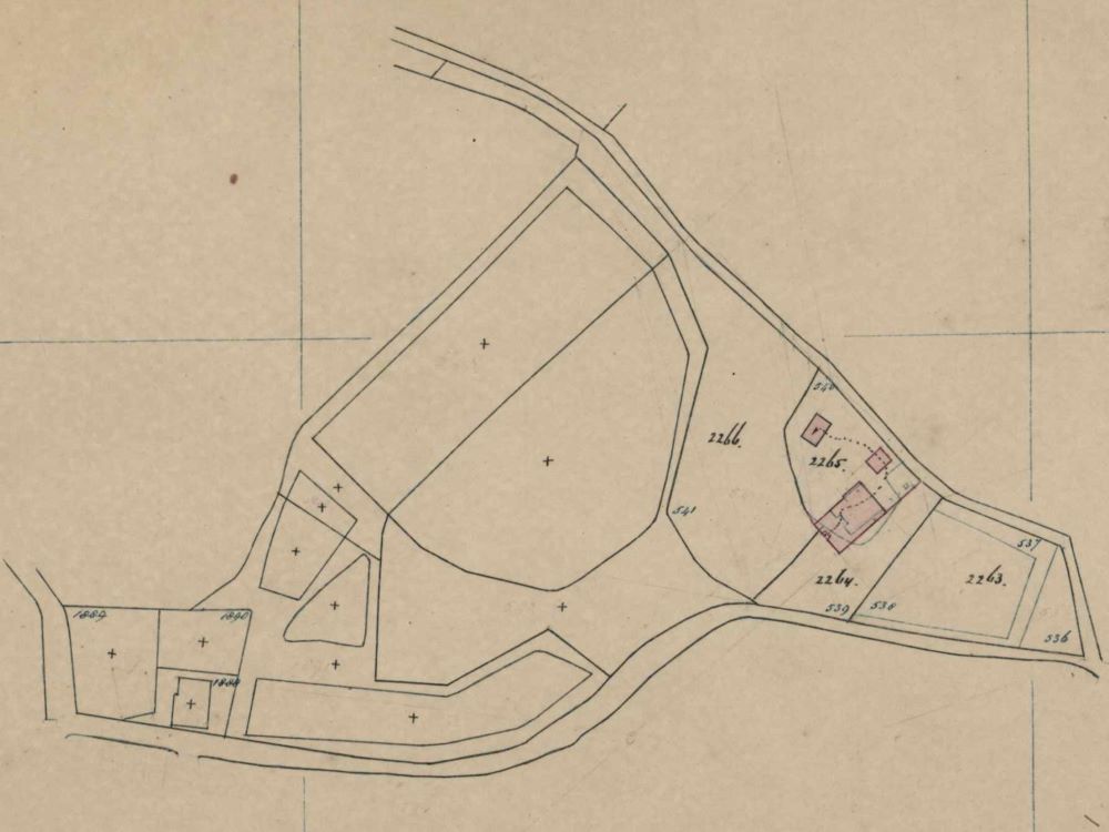 't Villeken 7, Barlo (Maris) - Fragment kadastrale kaart, 1881