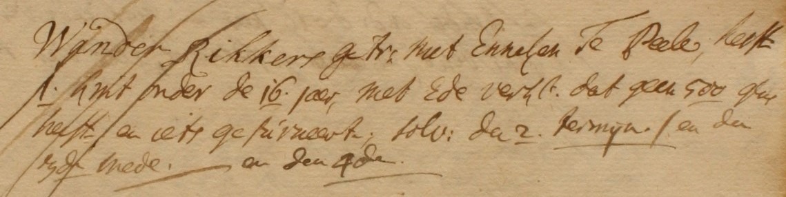 Kleine Rikkert, Heurne - Liberale Gifte 1748