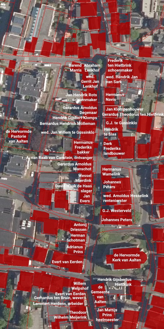 Landstraat Noord, Aalten - Kadaster 1832