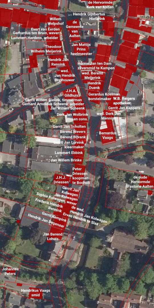 Landstraat Zuid, Aalten - Kadaster 1832