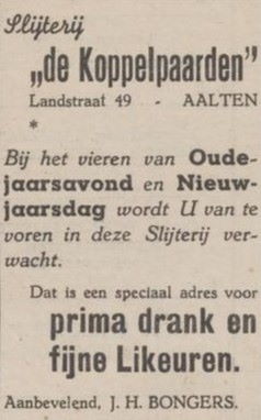 Bongers, Slijterij De Koppelpaarden - Aaltensche Courant, 30-12-1949