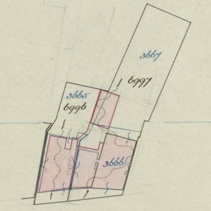 Bredevoortsestraatweg 1-5, Aalten - Fragment kadastrale kaart, 1939